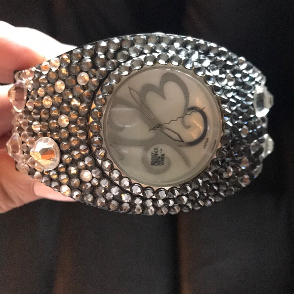 Jimmy Crystal New York black watch with two tone